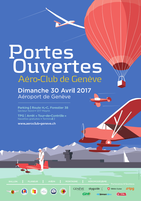 30 avril 2017 : affiche des portes ouvertes à l'Aéroport de Genève